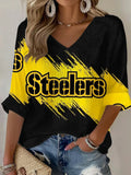 Women's Casual Steelers Print T-Shirt