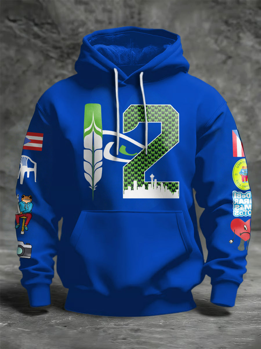 Men'S Casual Wear Wepa Printed Hooded Sweatshirt