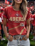 Women's San Francisco 49ers Casual Football Print T-Shirt