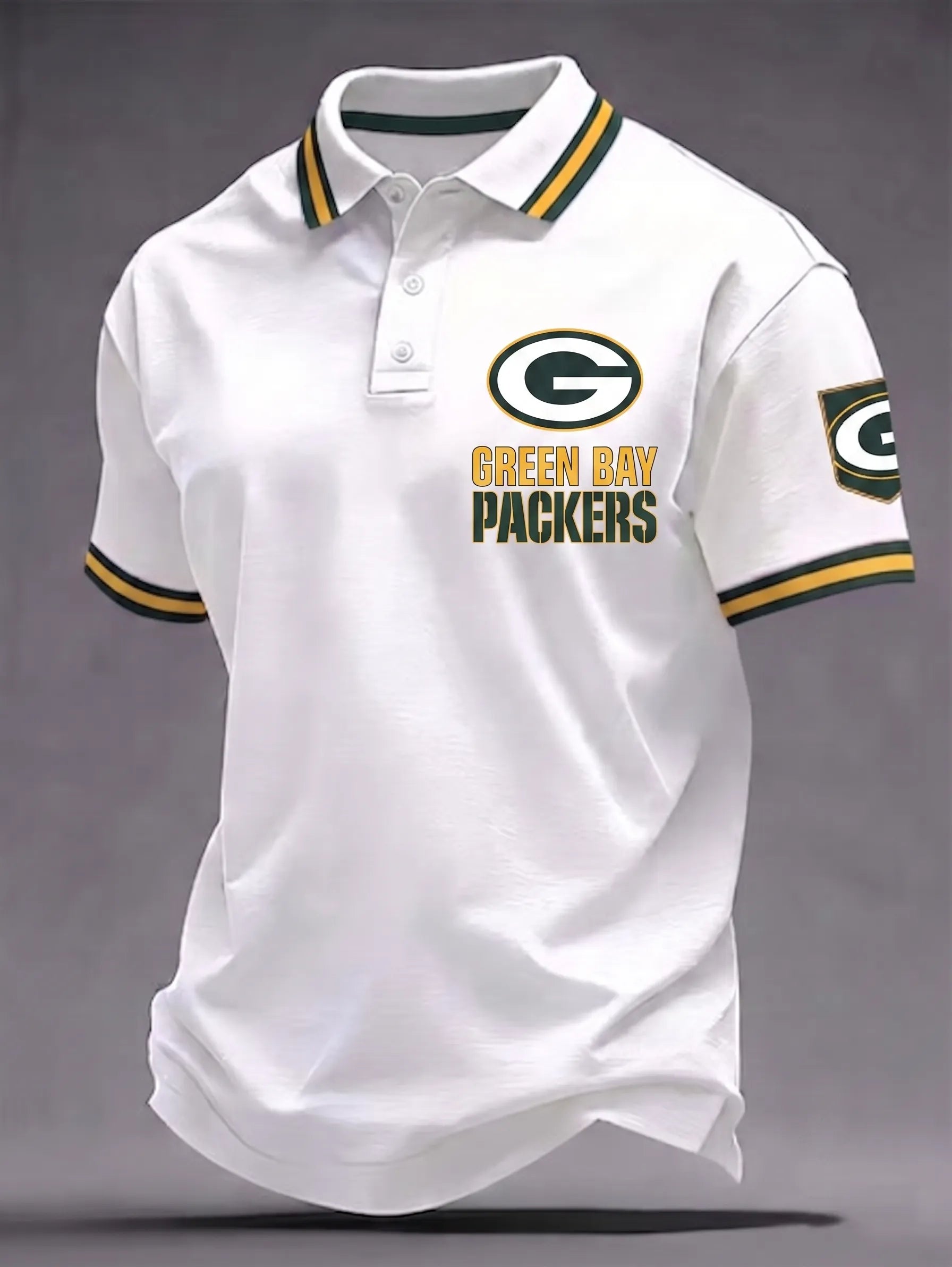 Men's Green Bay Packers Football Print Polo Shirt