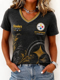 Women's Steelers V-Neck Tee