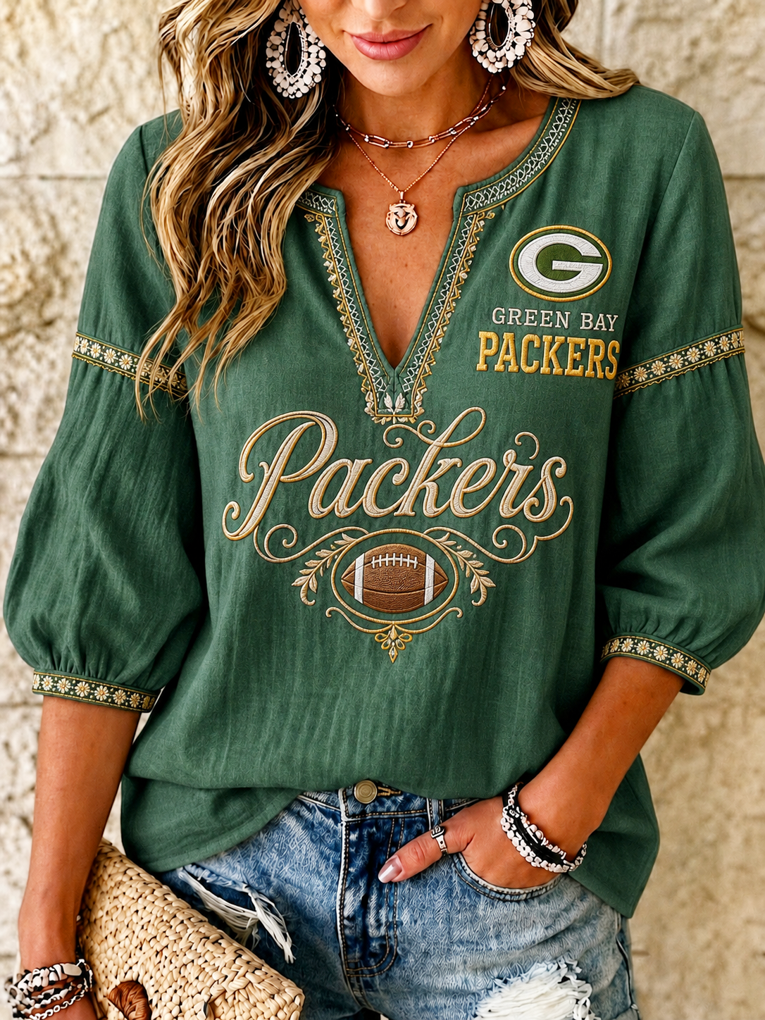 Women's Packers Casual Blouse