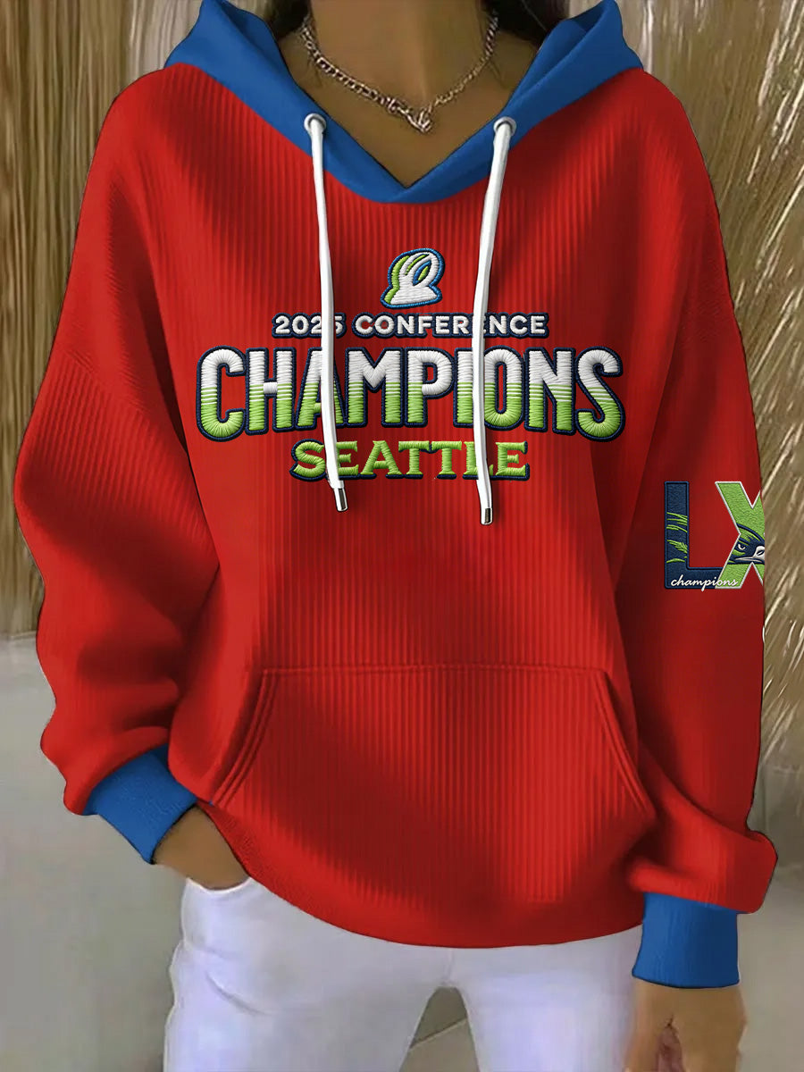 Women'S Casual Seahawk Champion Art Printed Hoodie