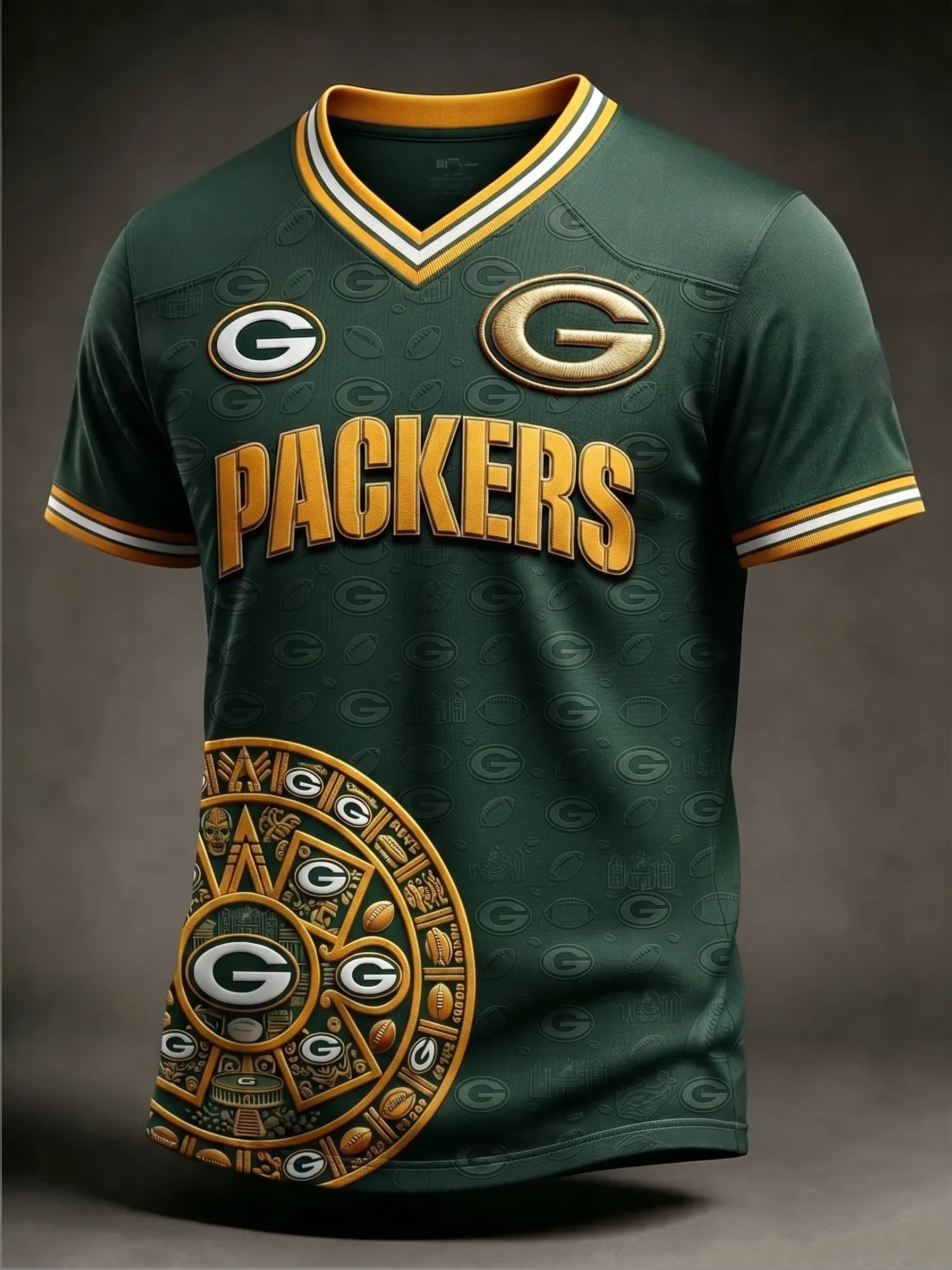 Men's Green Bay Packers Football Cheering Print Fan T-Shirt