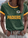Women's Green Bay Packers Football Fan Print T-Shirt