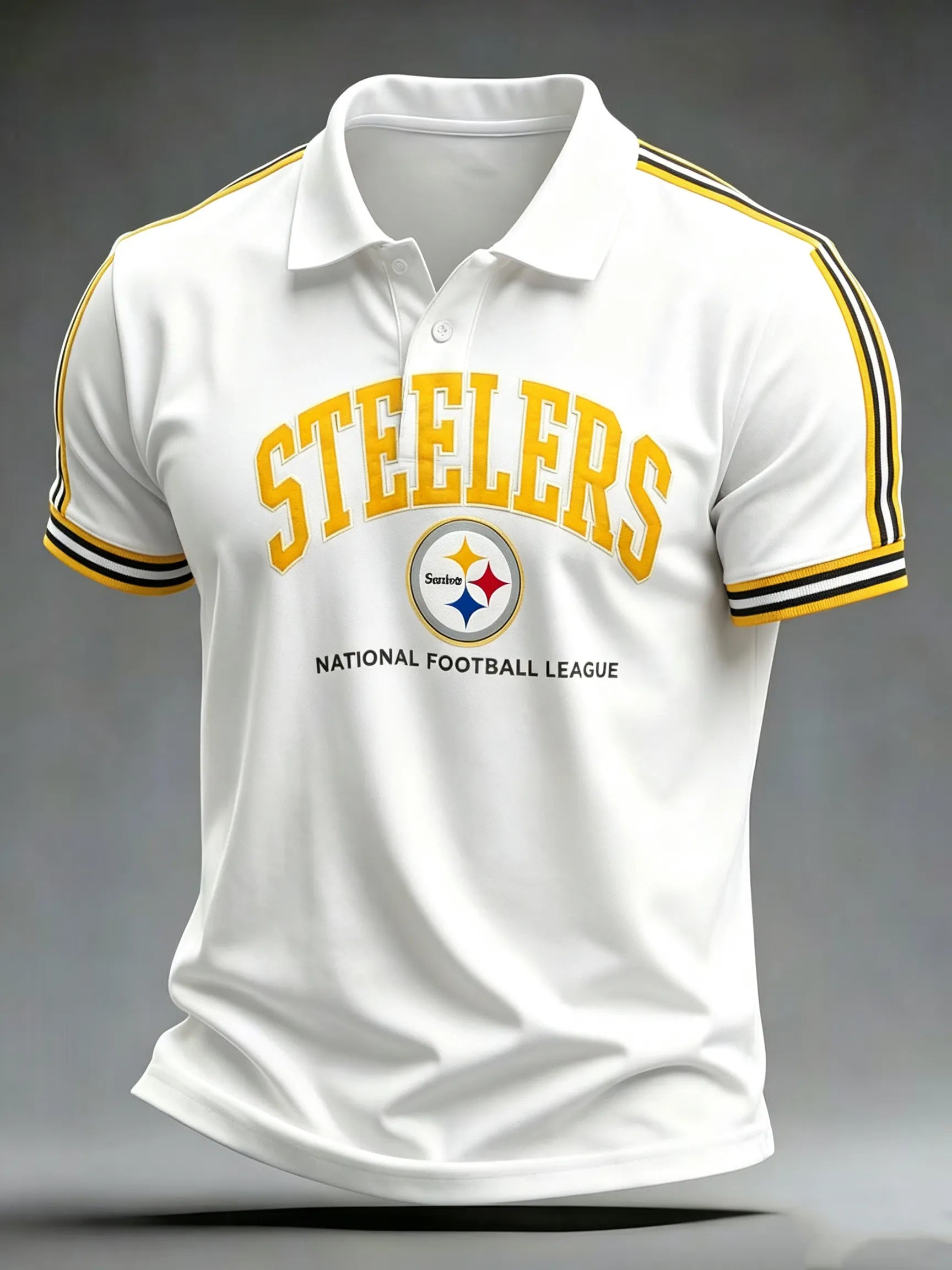 Men's Steelers Print Polo Shirt