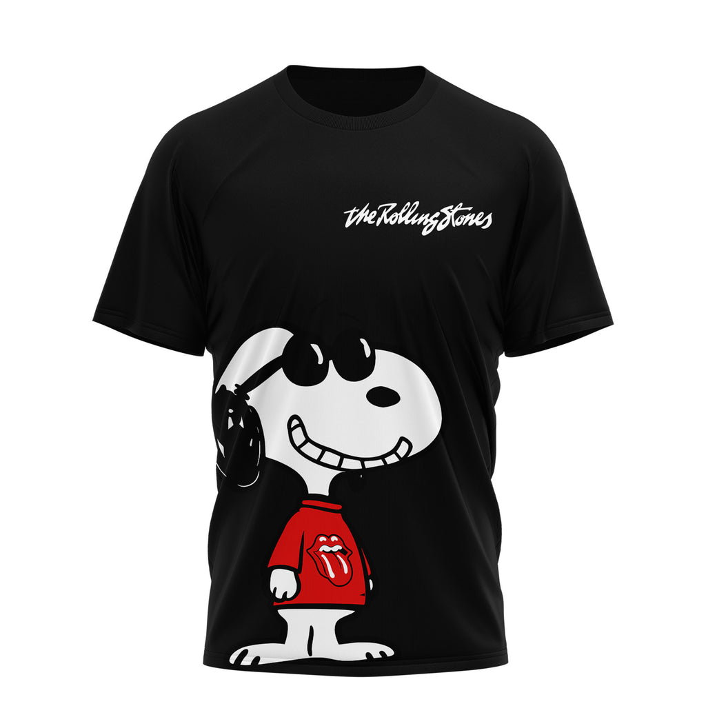 The Rolling Stones Red Tongue Snoopy Graphic 3D Shirt for Rock Fans Who Live for Classic Tours NY