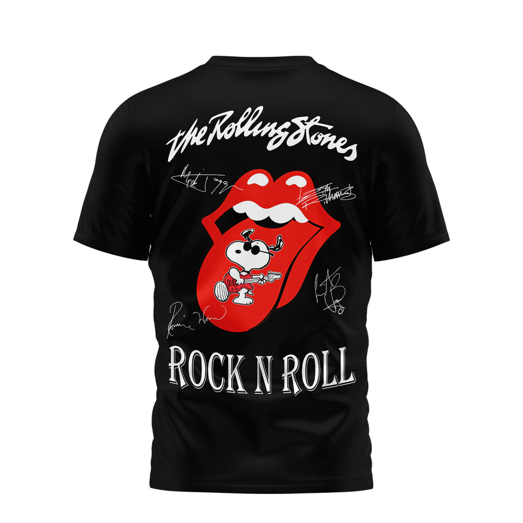 The Rolling Stones Red Tongue Snoopy Graphic 3D Shirt for Rock Fans Who Live for Classic Tours NY