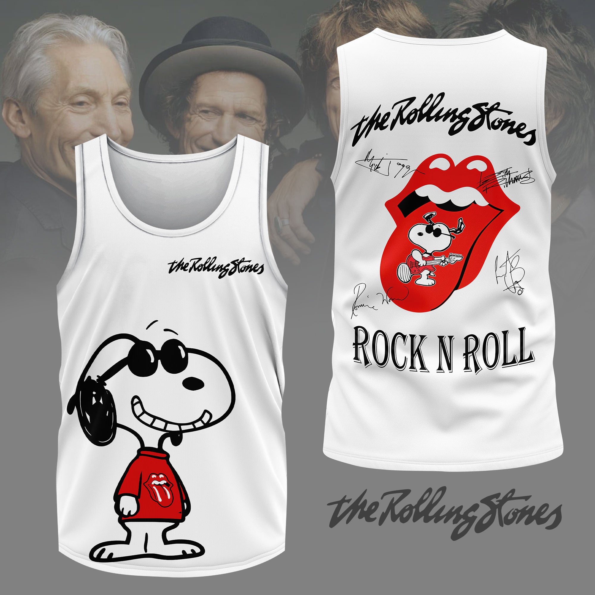 The Rolling Stones Red Tongue Snoopy Graphic 3D Shirt for Rock Fans Who Live for Classic Tours NY