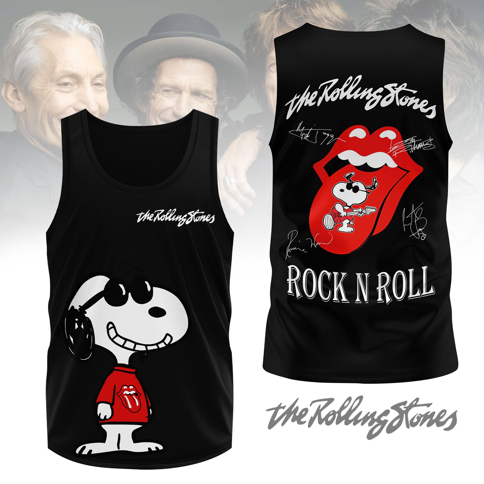 The Rolling Stones Red Tongue Snoopy Graphic 3D Shirt for Rock Fans Who Live for Classic Tours NY
