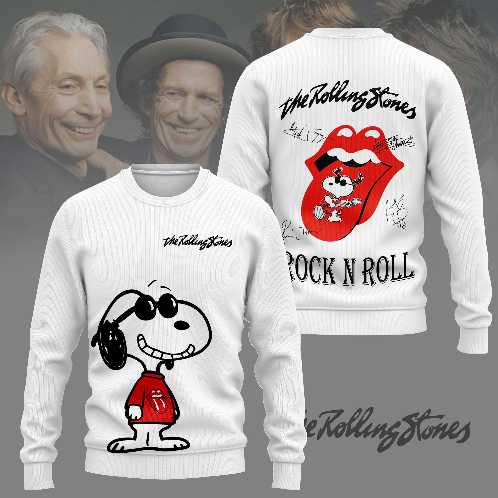 The Rolling Stones Red Tongue Snoopy Graphic 3D Shirt for Rock Fans Who Live for Classic Tours NY