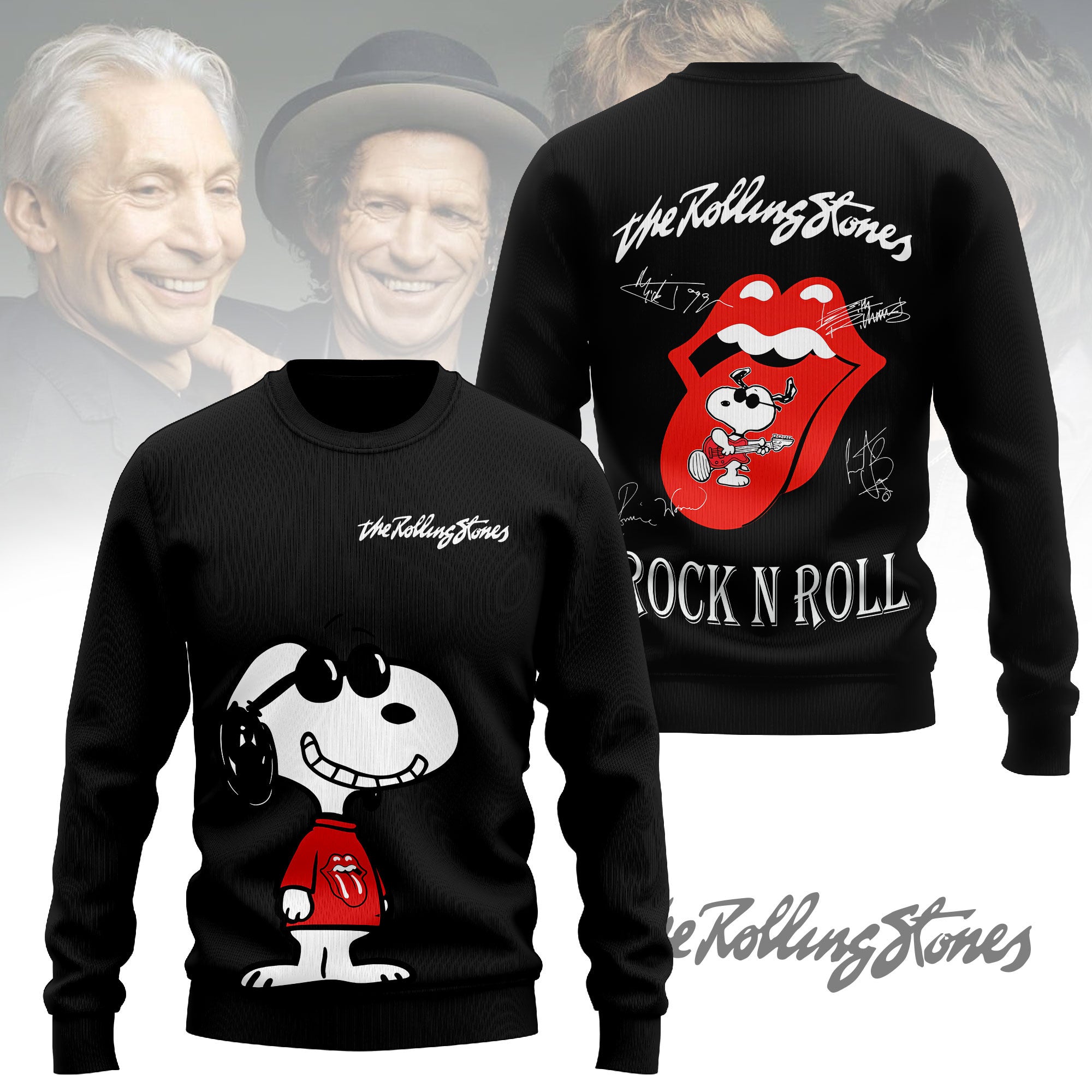 The Rolling Stones Red Tongue Snoopy Graphic 3D Shirt for Rock Fans Who Live for Classic Tours NY