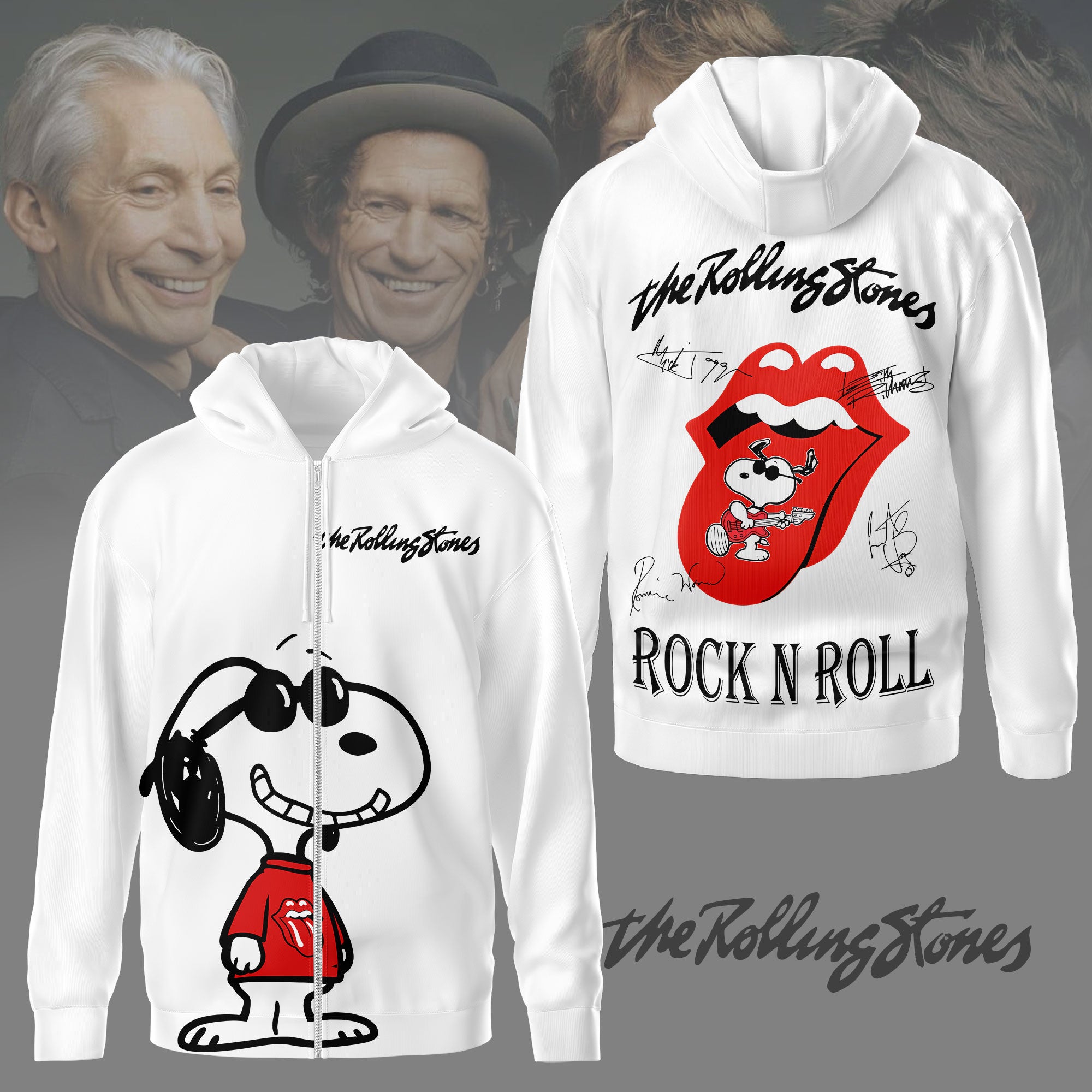 The Rolling Stones Red Tongue Snoopy Graphic 3D Shirt for Rock Fans Who Live for Classic Tours NY