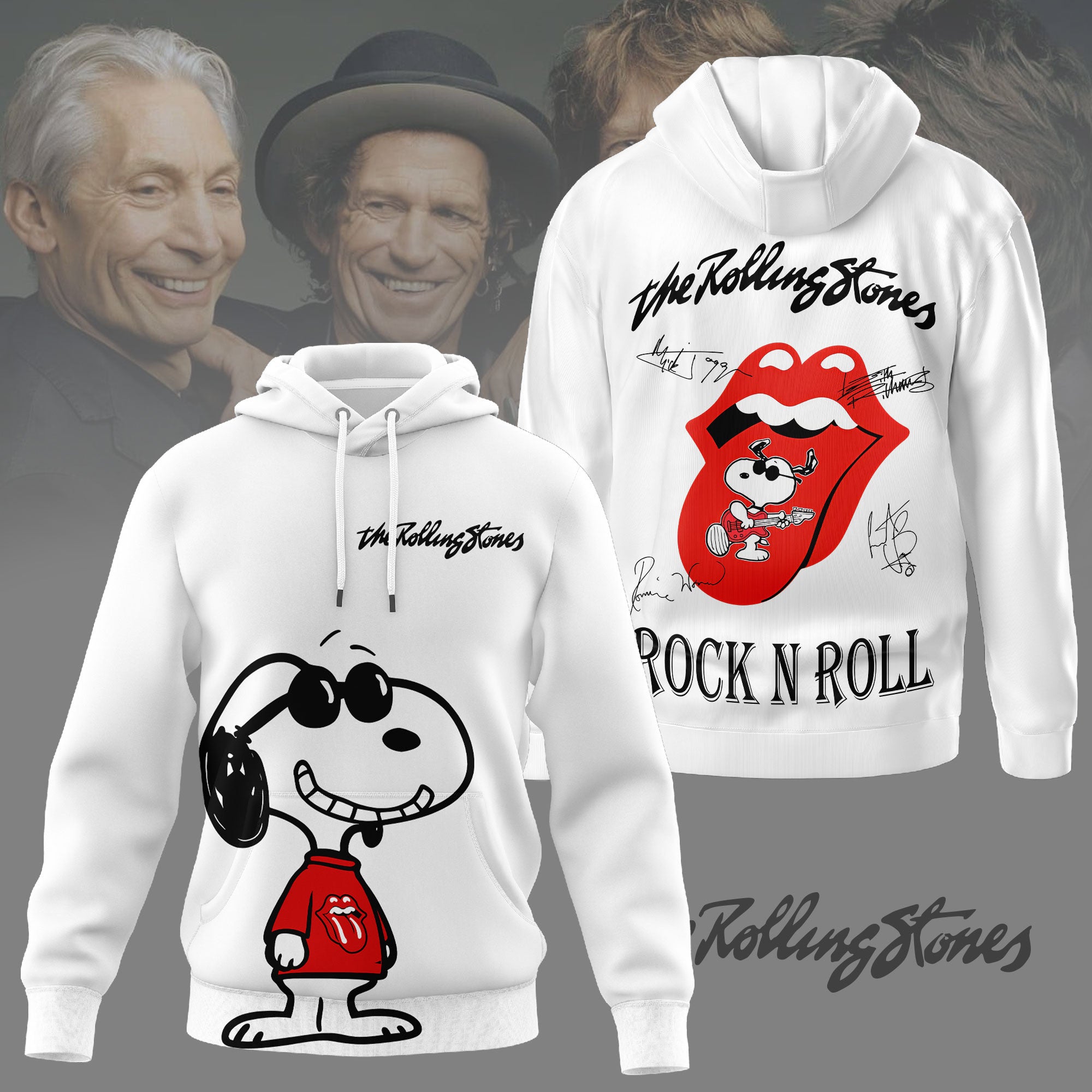 The Rolling Stones Red Tongue Snoopy Graphic 3D Shirt for Rock Fans Who Live for Classic Tours NY