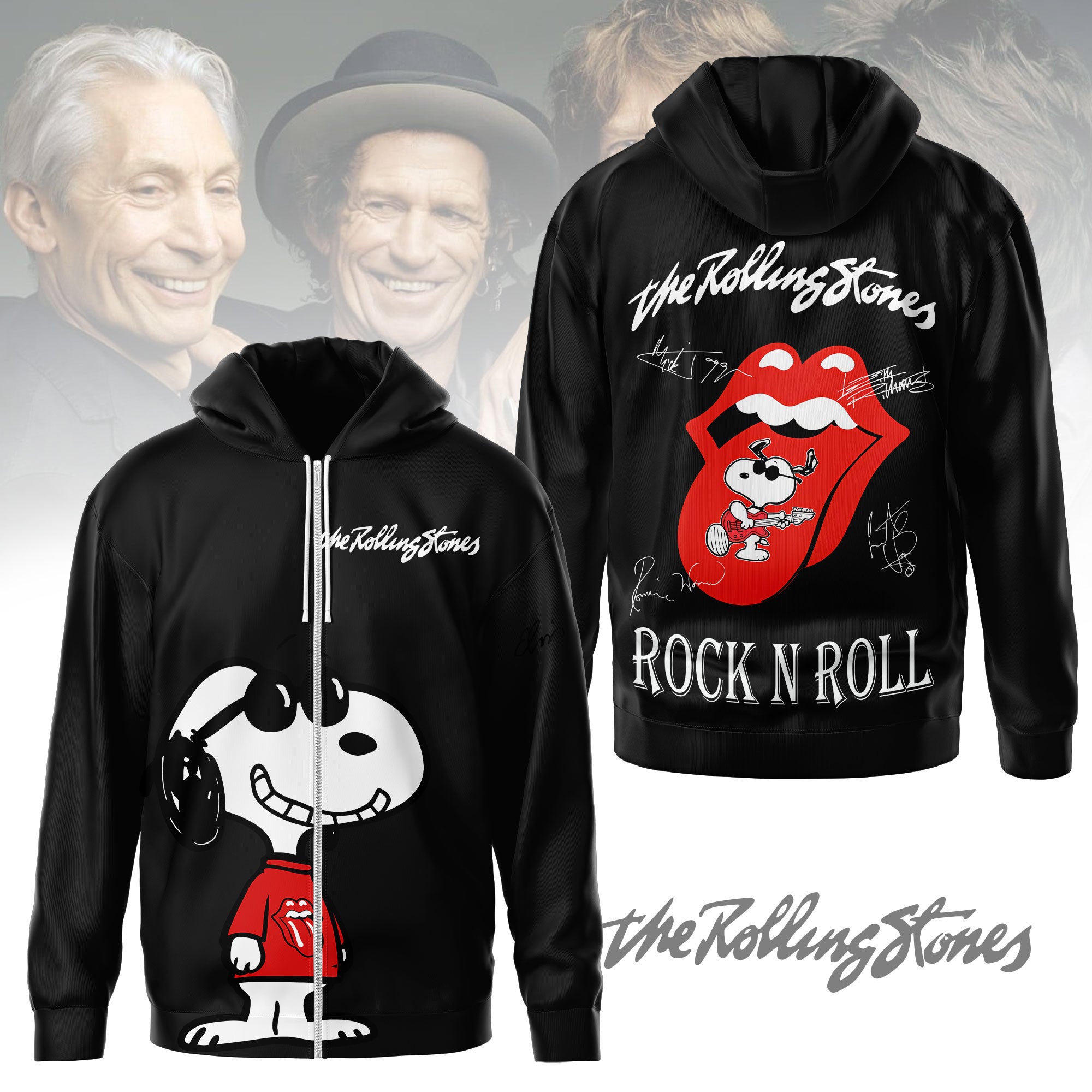 The Rolling Stones Red Tongue Snoopy Graphic 3D Shirt for Rock Fans Who Live for Classic Tours NY