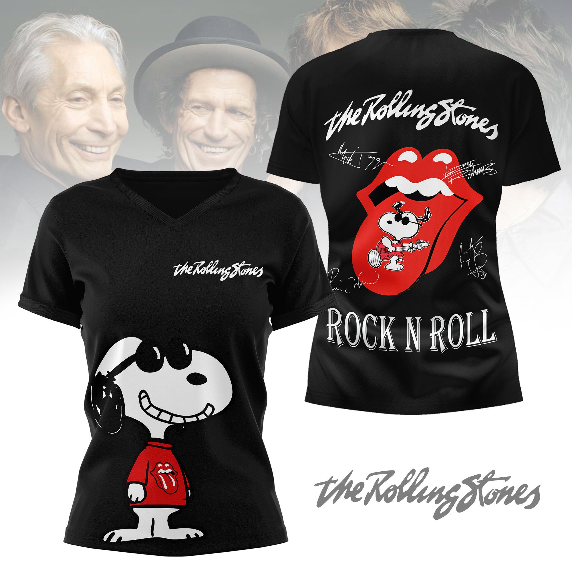 The Rolling Stones Red Tongue Snoopy Graphic 3D Shirt for Rock Fans Who Live for Classic Tours NY