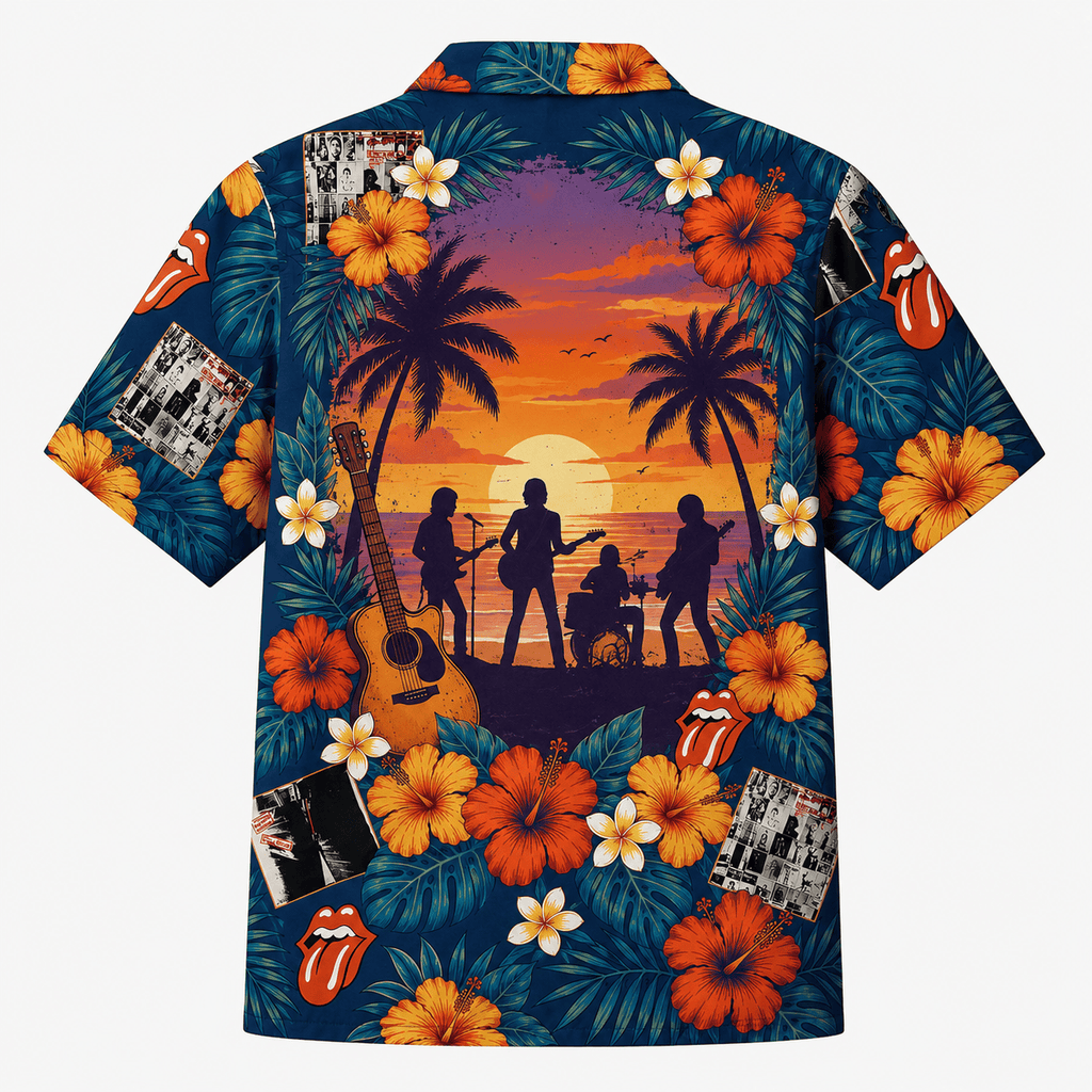 Rock And Roll Summer Aloha Shirt