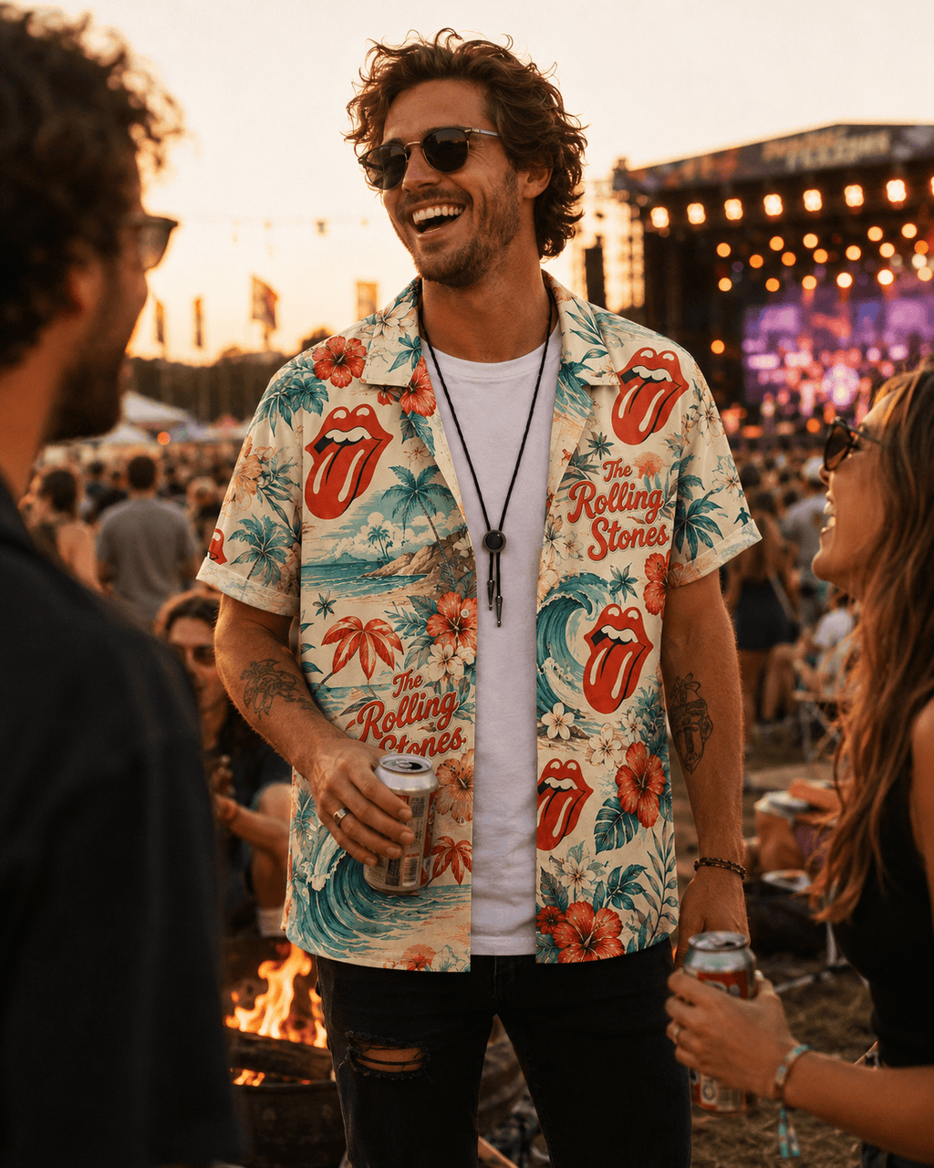 Rock And Roll Summer Aloha Shirt