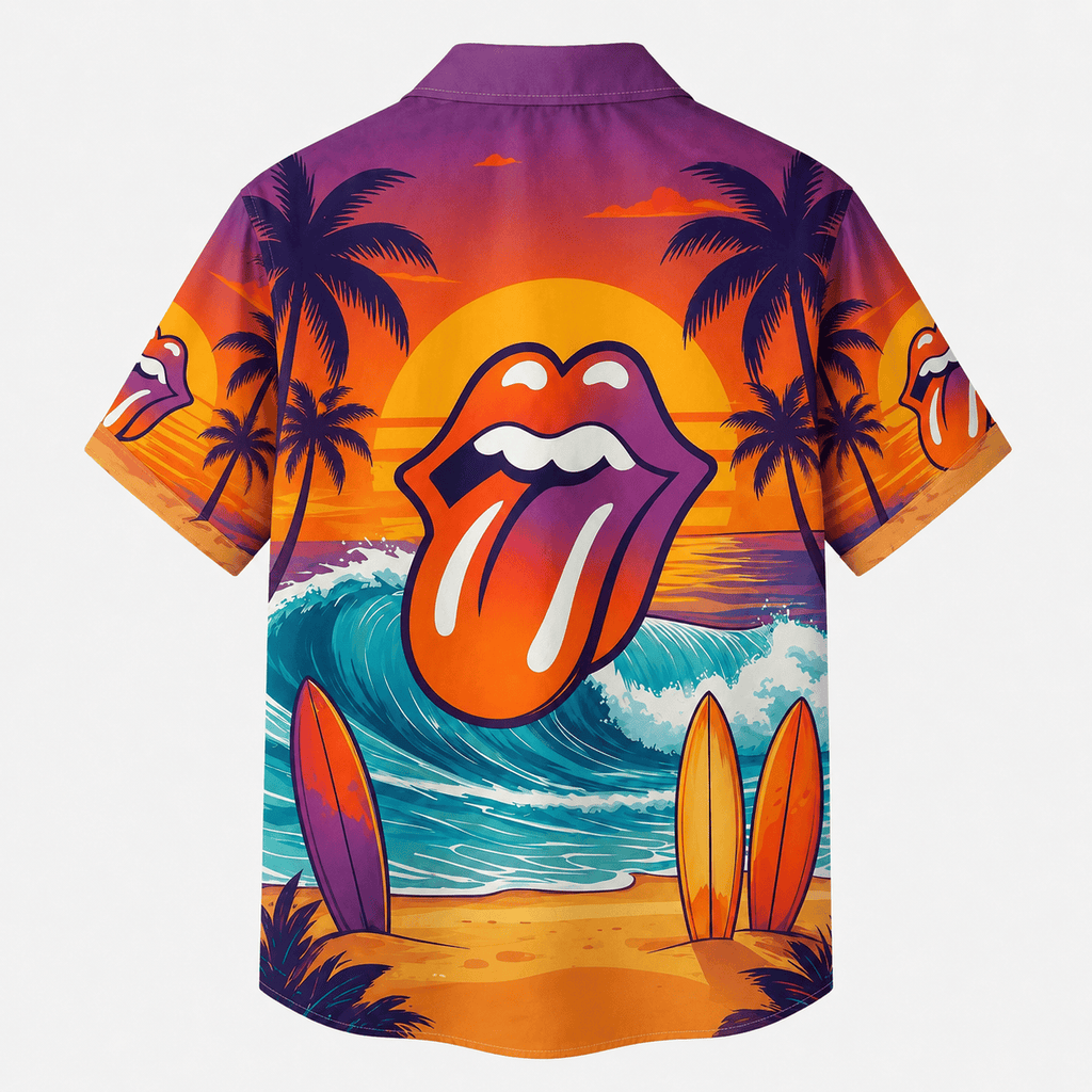 Rock Music Fan Hawaiian Button Shirt