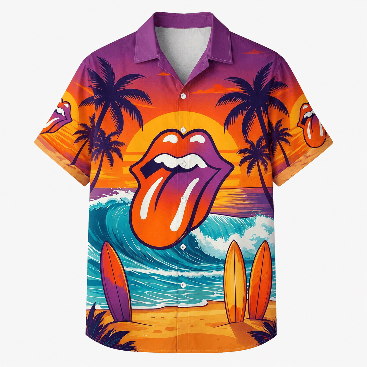 Rock Music Fan Hawaiian Button Shirt