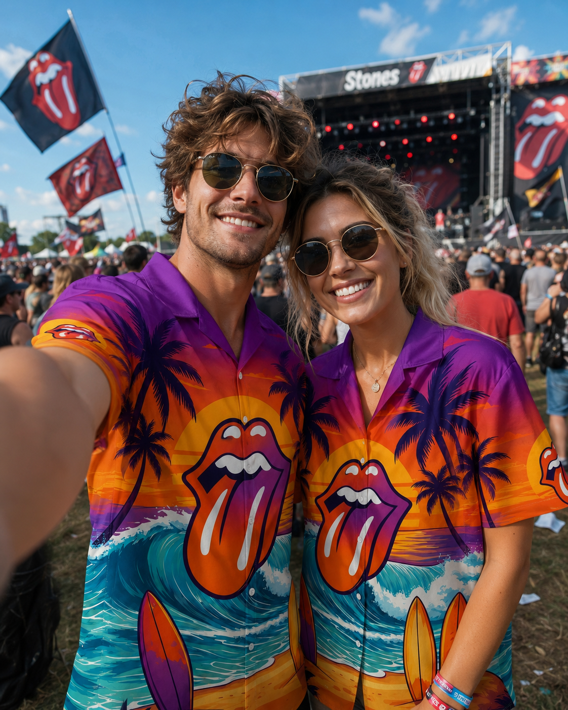 Rock Music Fan Hawaiian Button Shirt