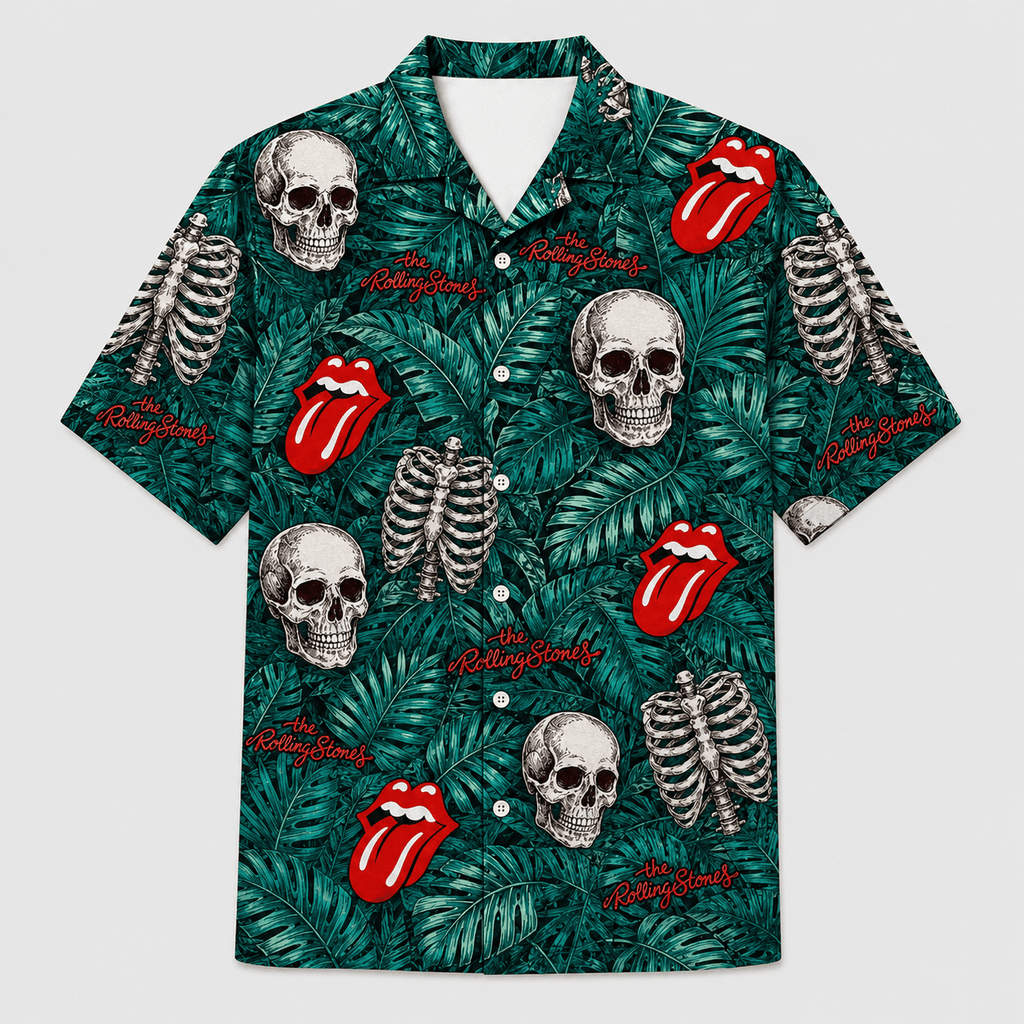 Vintage Rock Skull Hawaiian Shirt
