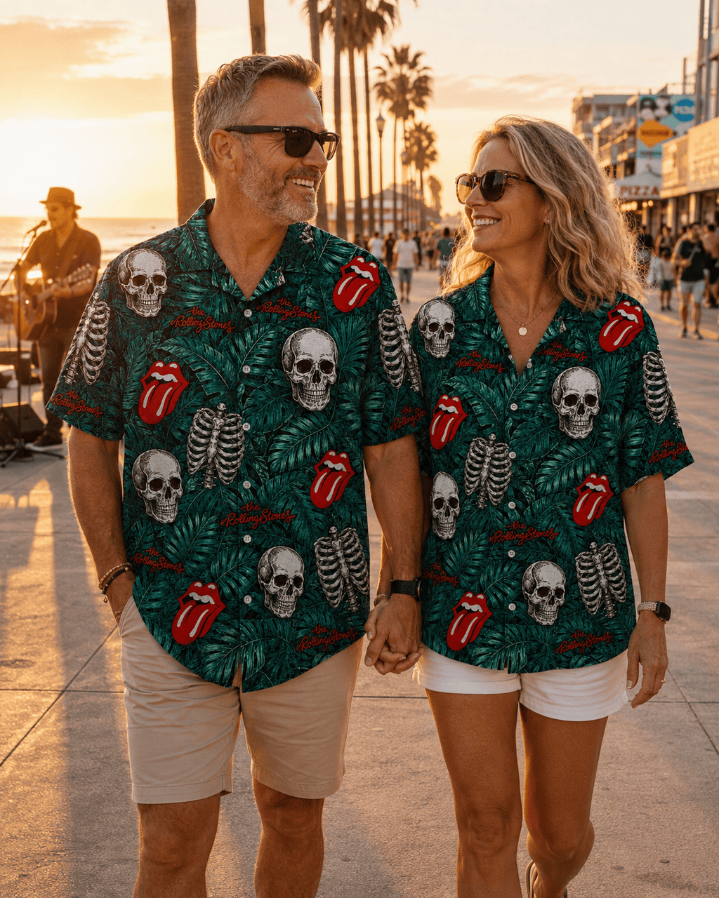 Vintage Rock Skull Hawaiian Shirt