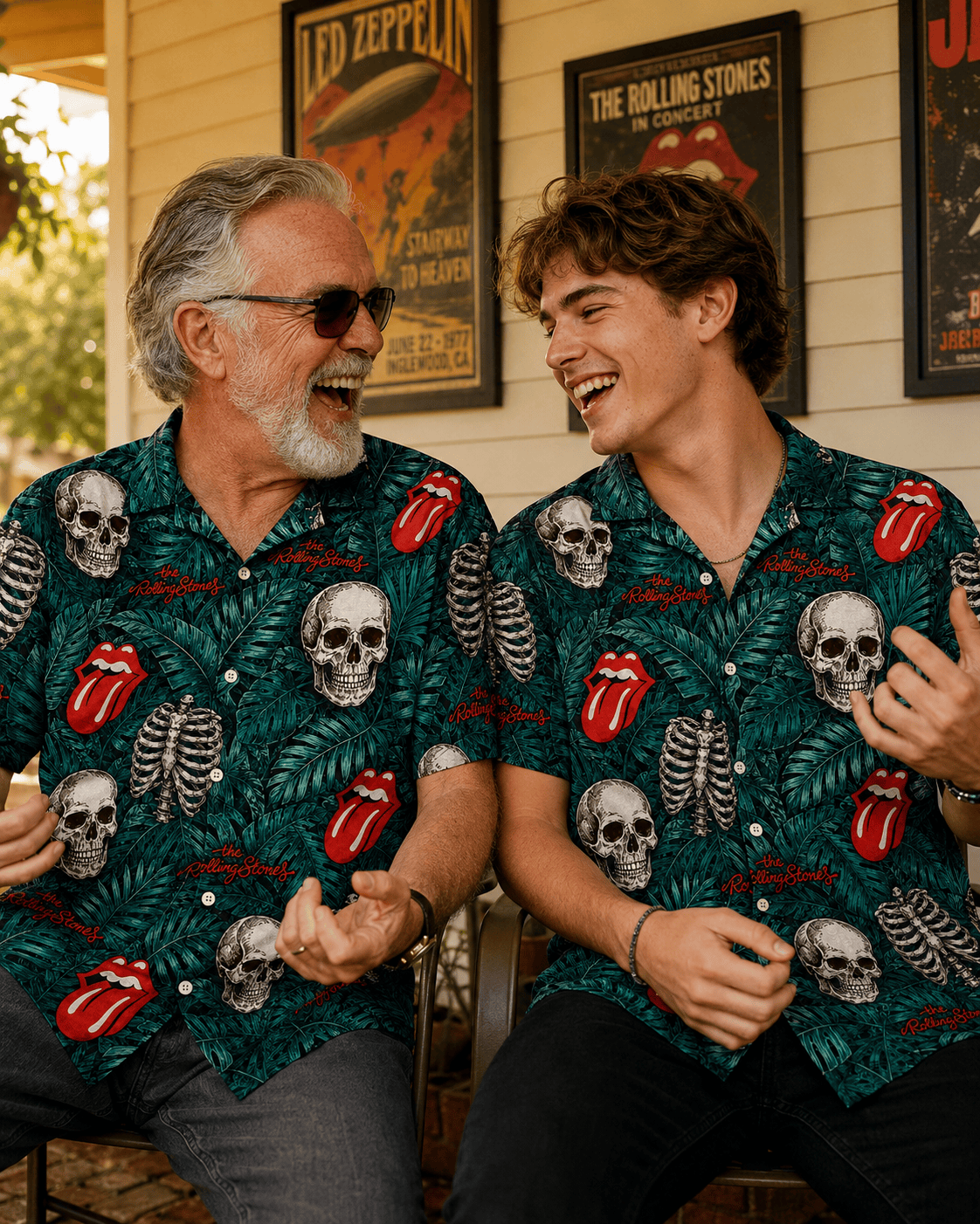 Vintage Rock Skull Hawaiian Shirt