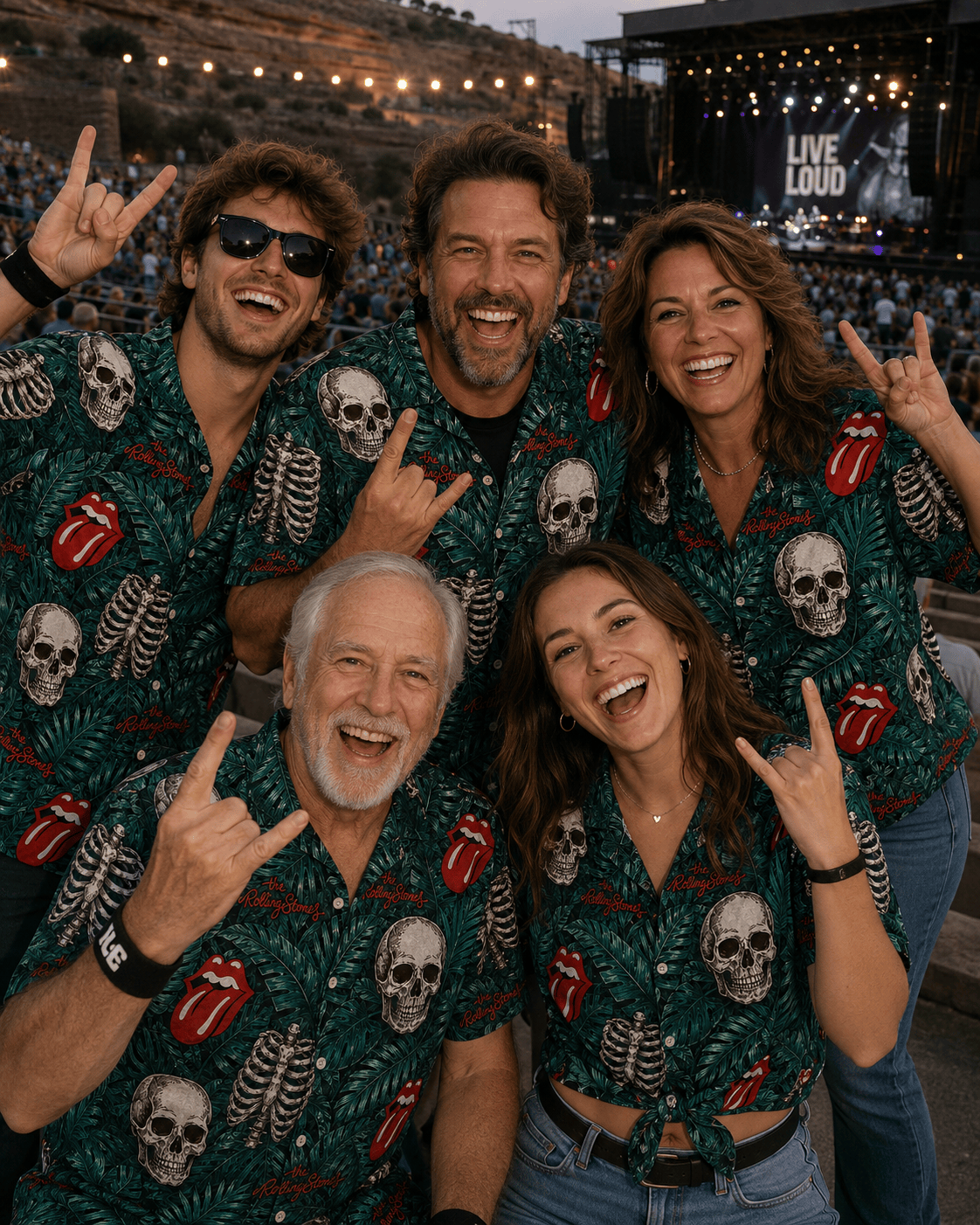 Vintage Rock Skull Hawaiian Shirt