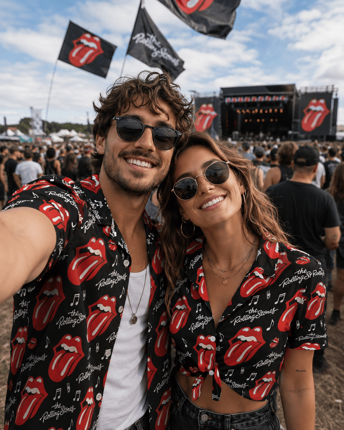 Tropical Rock Vibes Button Hawaiian Shirt