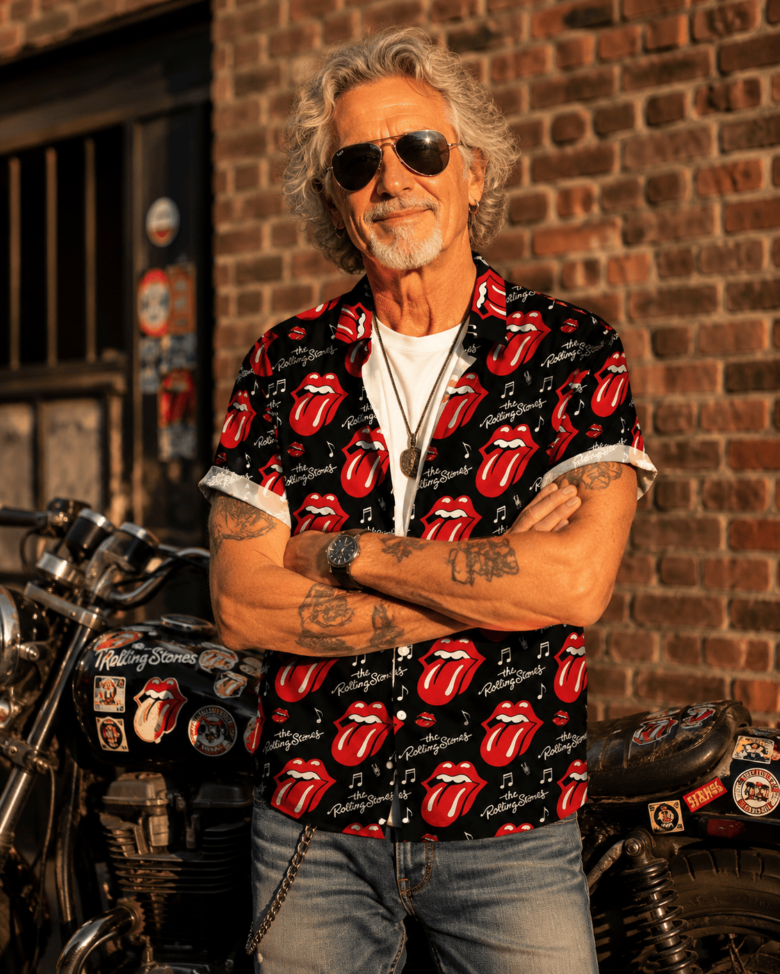 Tropical Rock Vibes Button Hawaiian Shirt