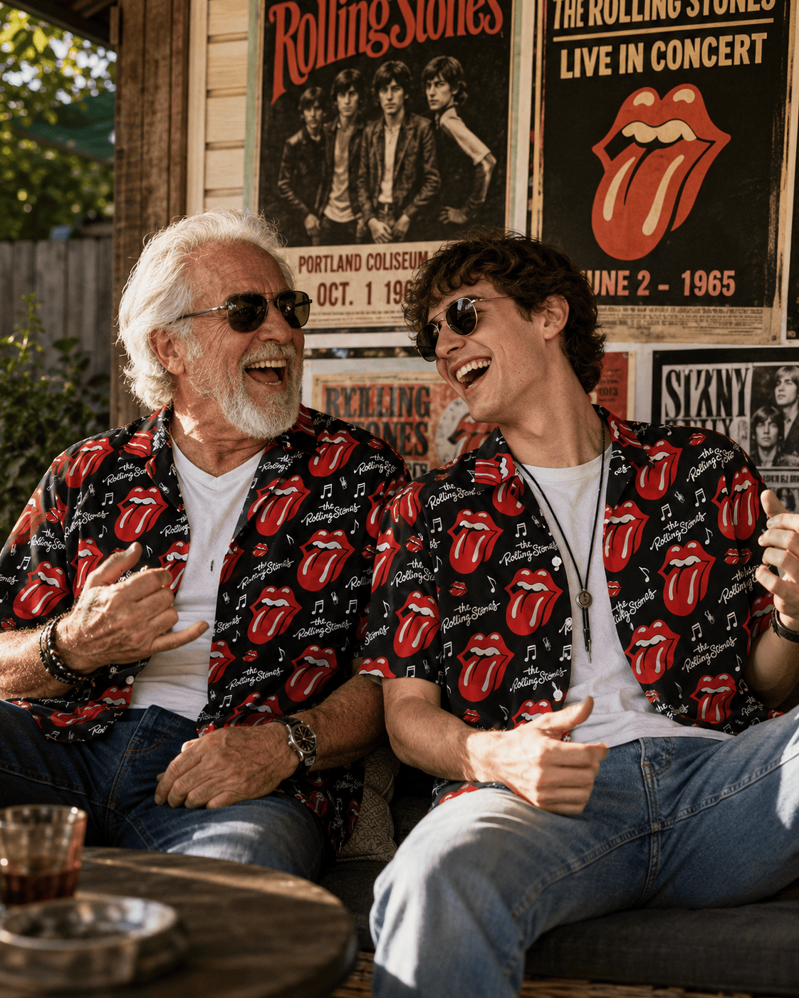 Tropical Rock Vibes Button Hawaiian Shirt