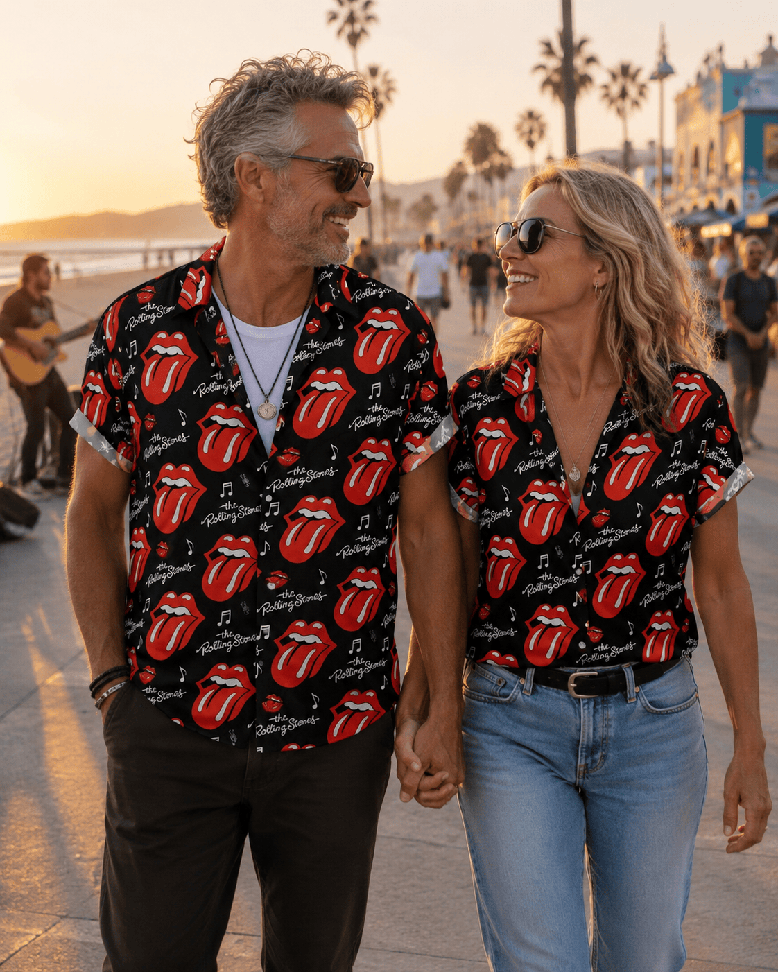 Tropical Rock Vibes Button Hawaiian Shirt