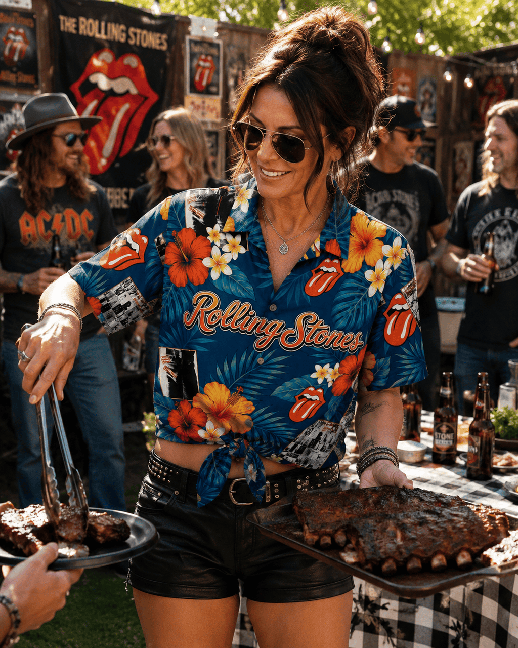 Rock And Roll Summer Aloha Shirt