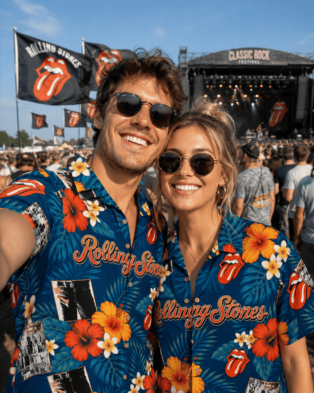 Rock And Roll Summer Aloha Shirt