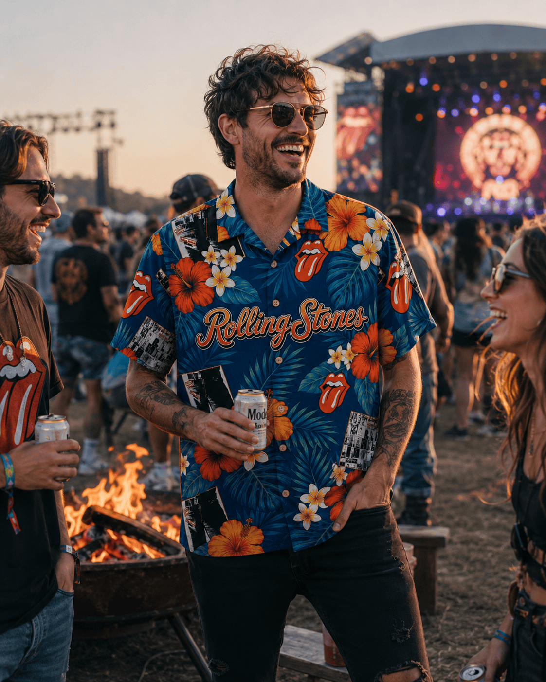 Rock And Roll Summer Aloha Shirt