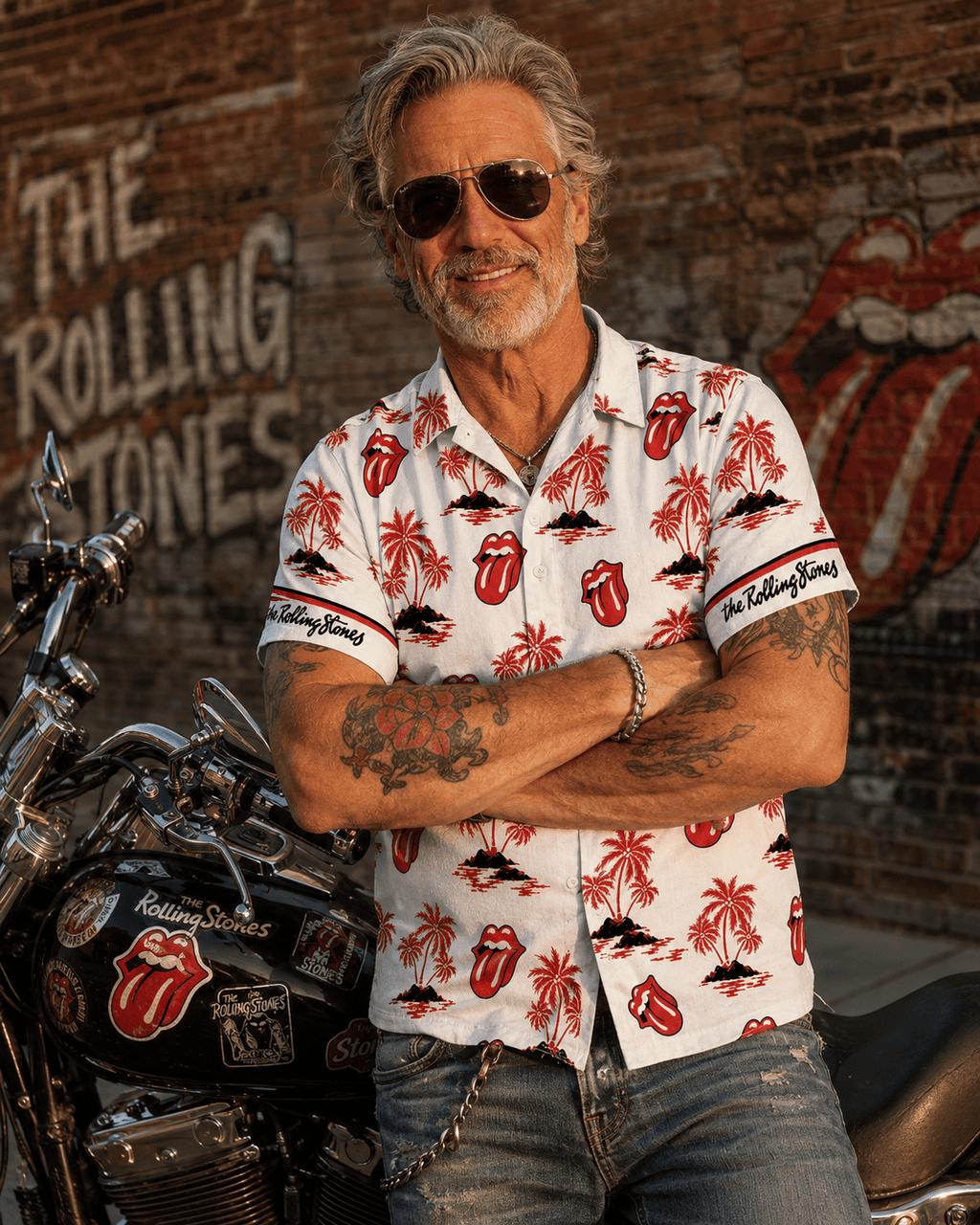 Classic Rock Palm Tree Hawaiian Shirt