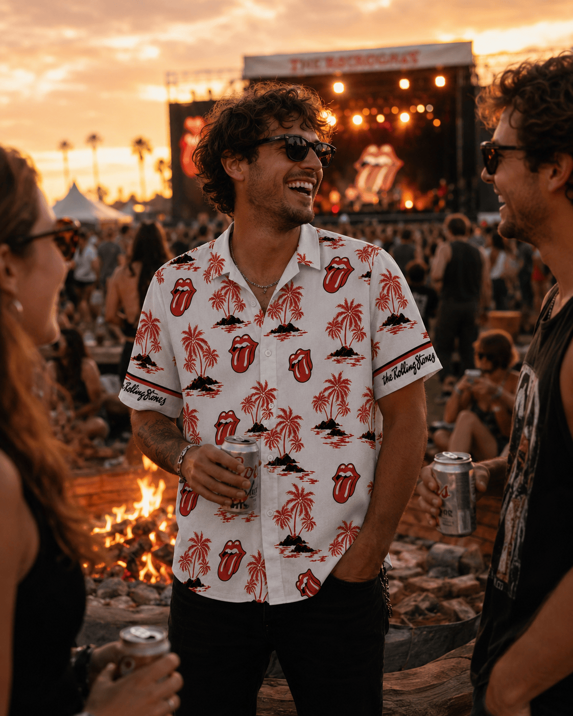 Classic Rock Palm Tree Hawaiian Shirt