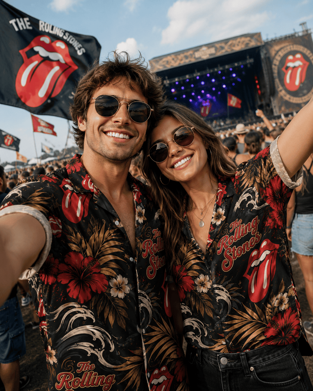 Vintage Rock And Roll Hawaiian Shirt