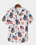 250 American Flag Guitar Hawaiian Shirt