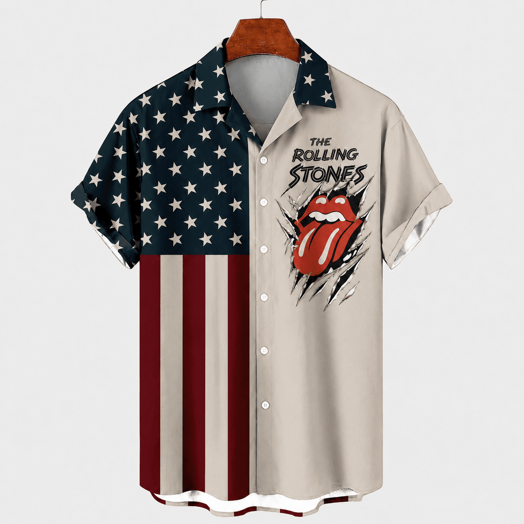 Classic American Flag Hawaiian Shirt