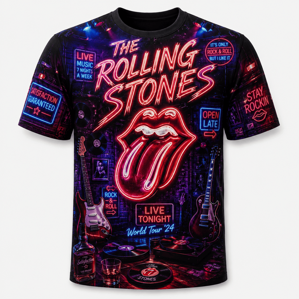 The Rolling Stones Neon Rock Bar 3D T-Shirt