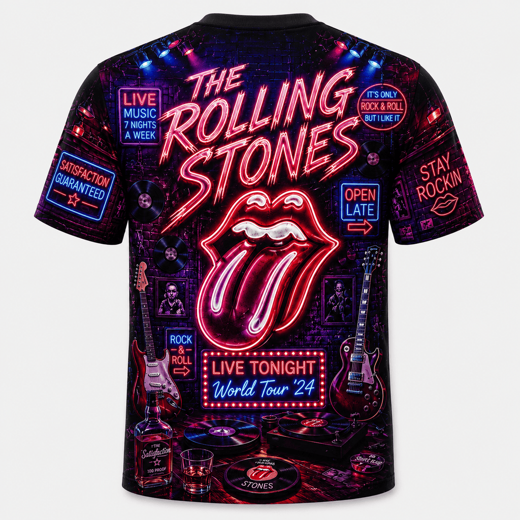The Rolling Stones Neon Rock Bar 3D T-Shirt