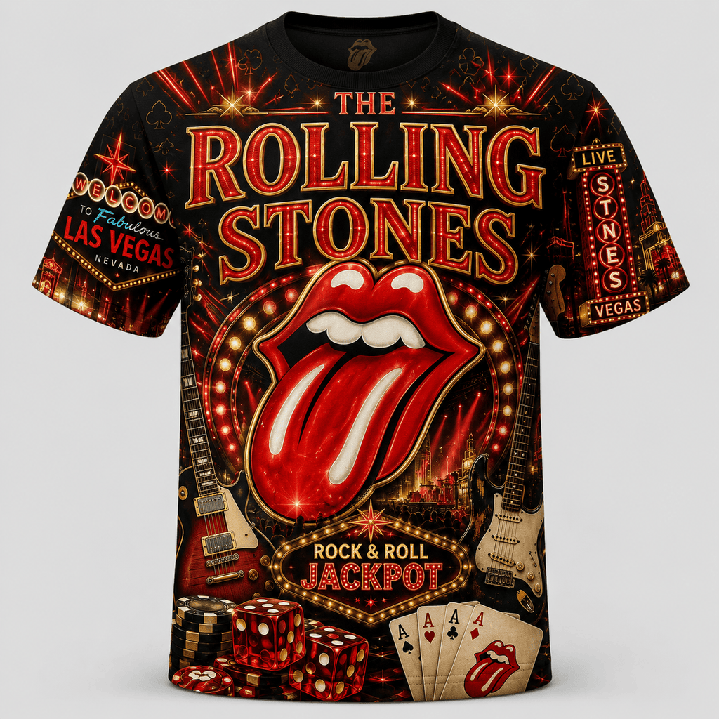 The Rolling Stones Las Vegas Rock & Roll Jackpot 3D T-Shirt