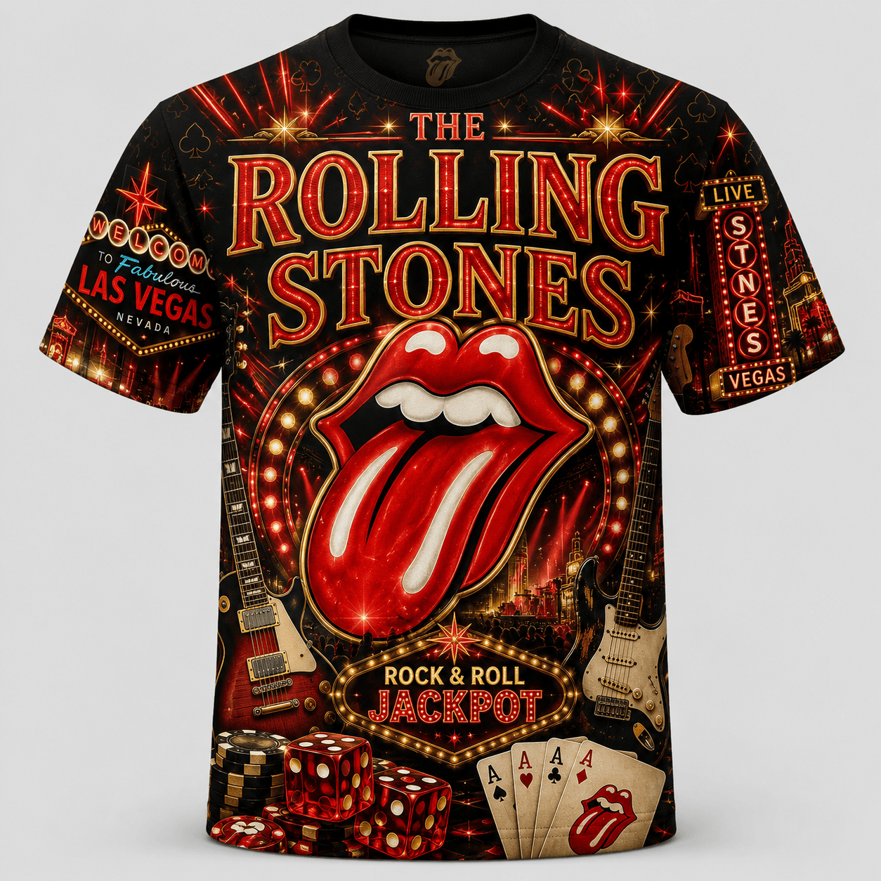 The Rolling Stones Las Vegas Rock & Roll Jackpot 3D T-Shirt