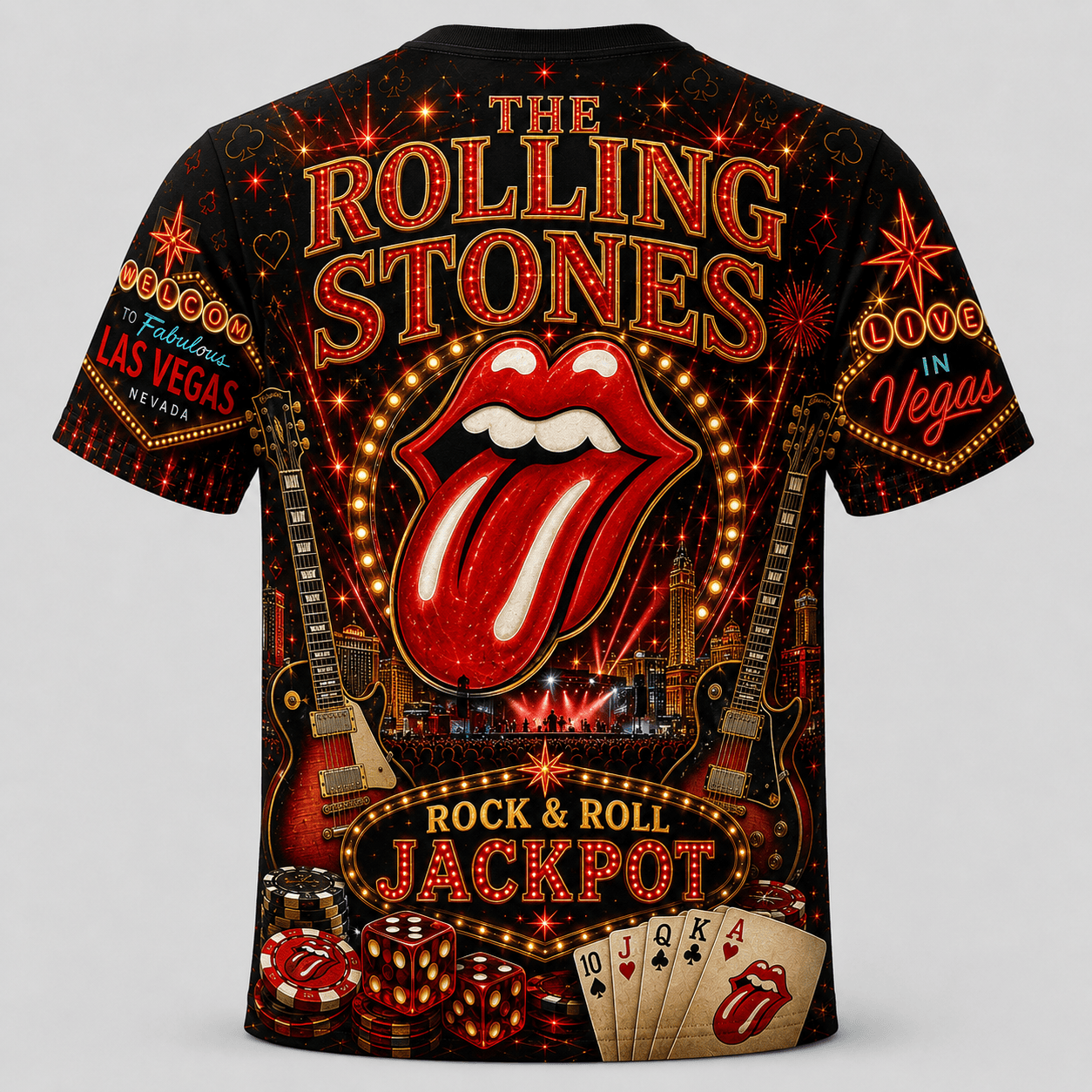 The Rolling Stones Las Vegas Rock & Roll Jackpot 3D T-Shirt