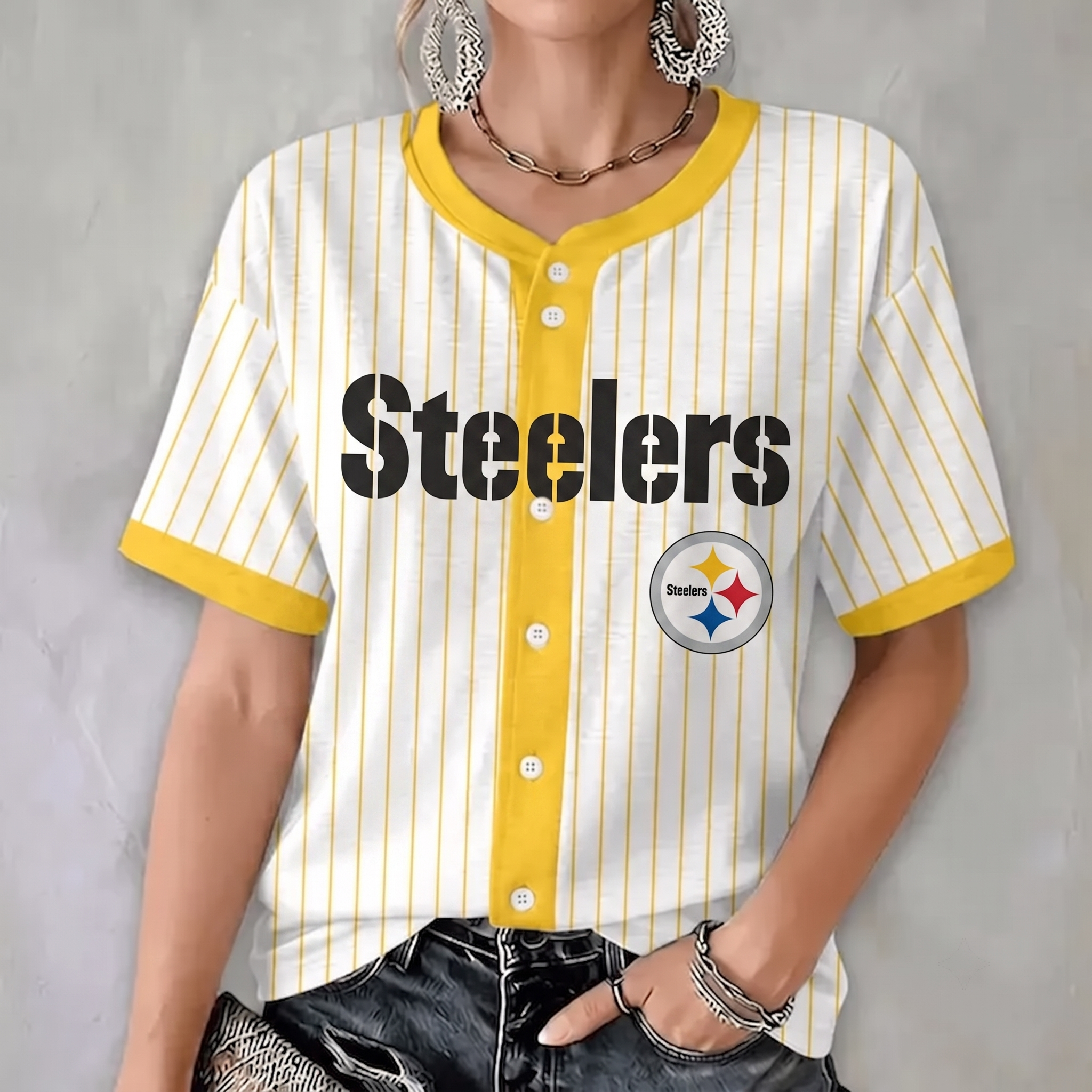 Women's Pittsburgh Steelers Football Short Jersey