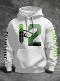 Men'S Casual Seattle Champion Printed Hooded Sweatshirt