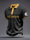 Men's Pittsburgh Steelers Fan Print Polo Shirt