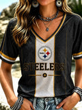 Women's Steelers V-Neck Tee